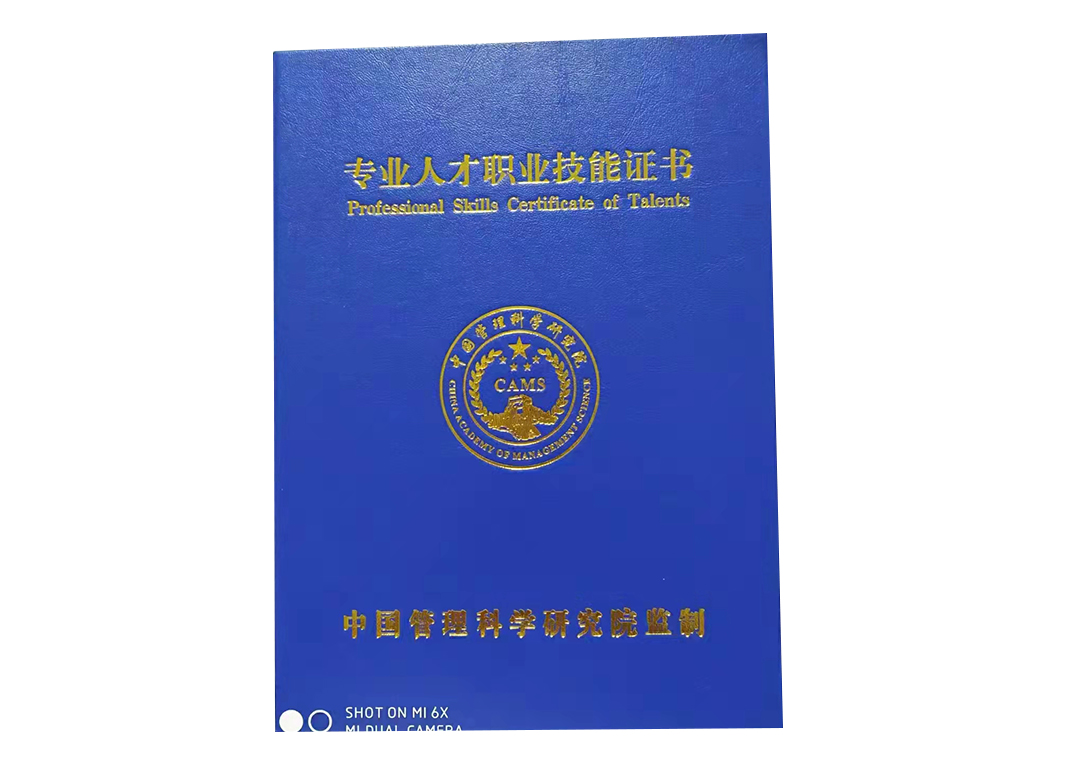 專業人才職業技能(néng)證書